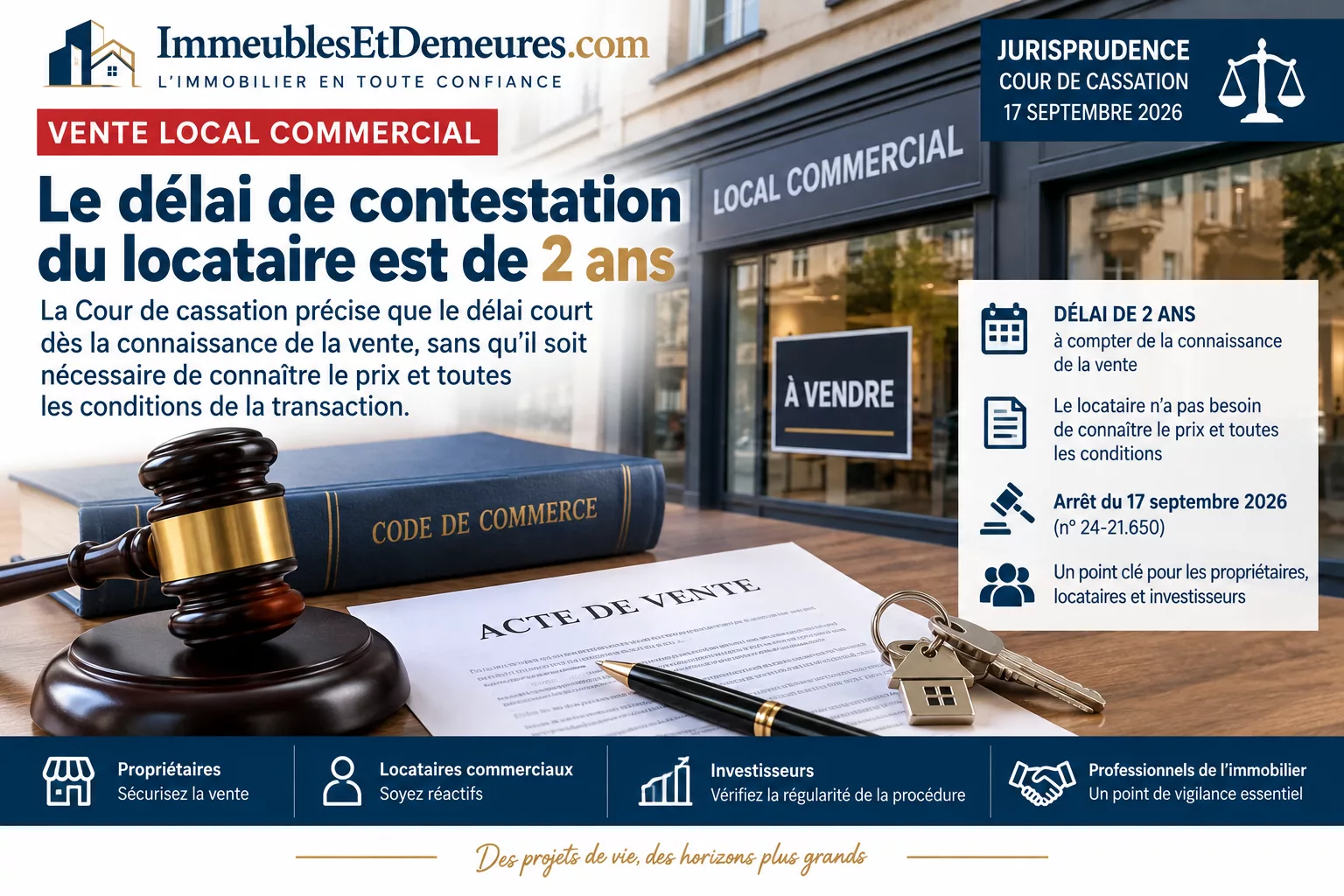 Vente d’un local loué, contestation du locataire