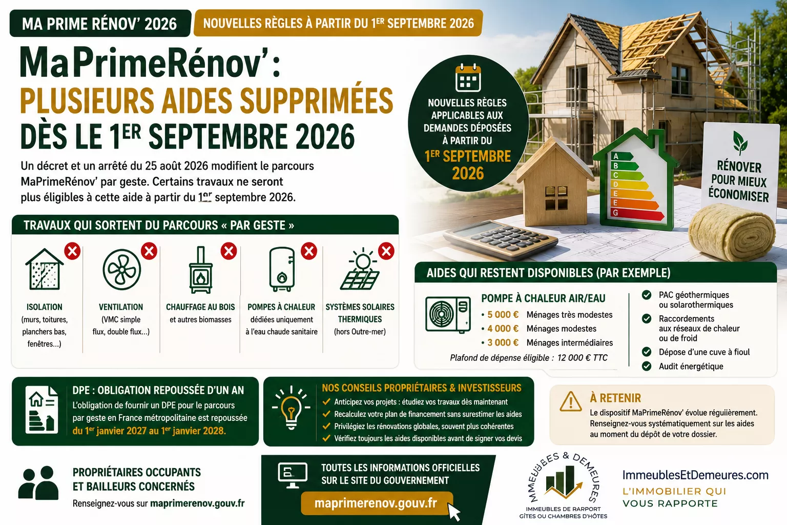 Ma Prime Rénov réduite au 1er septemnre